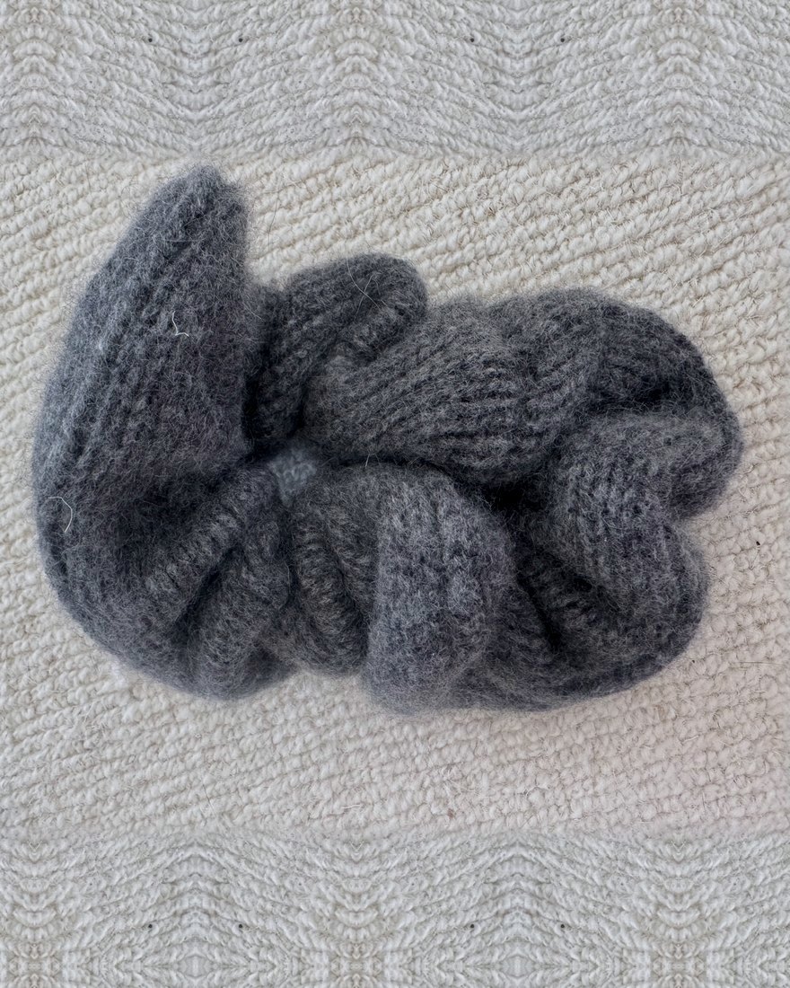 Slate mohair chouchou