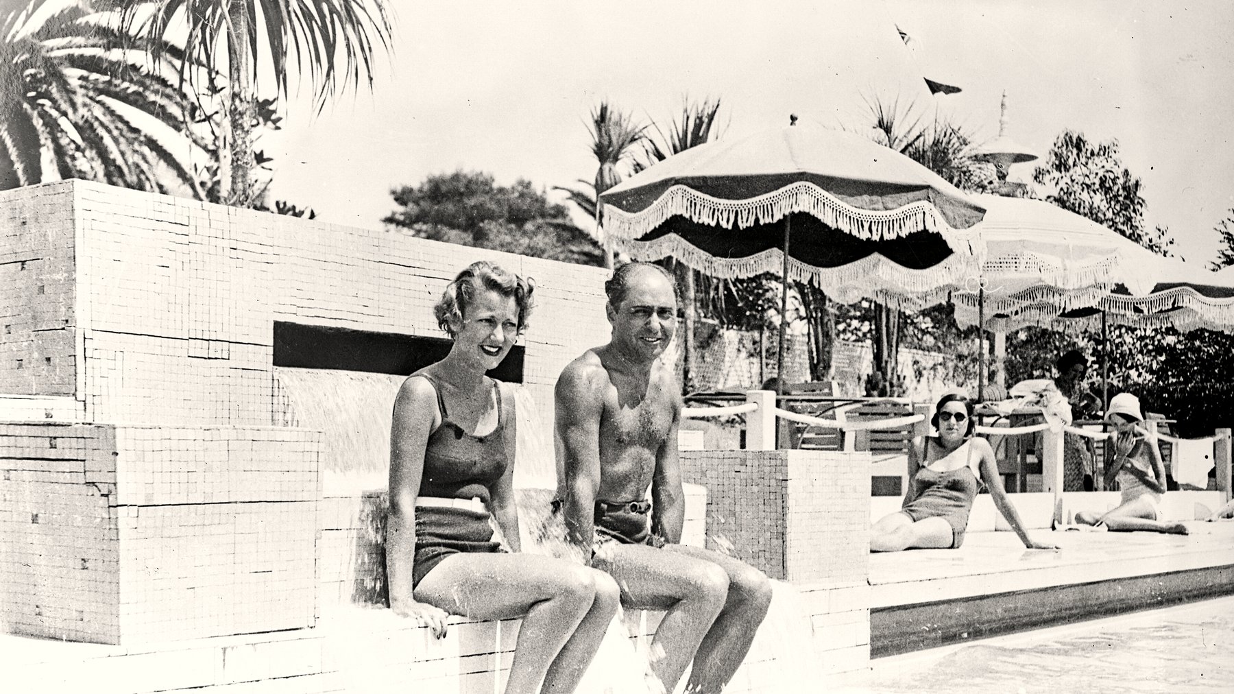 Bathers beside the pool at Palm Beach, Cannes, in 1933