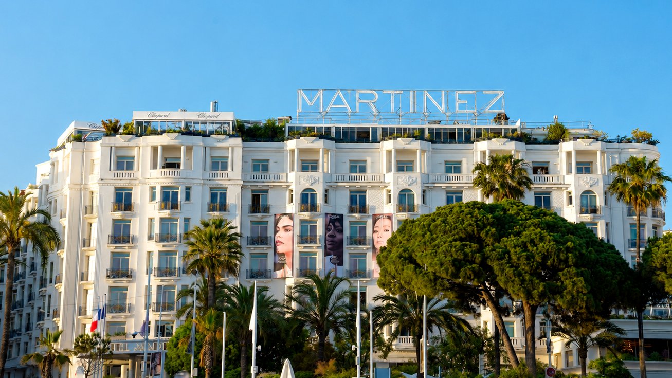 The façade of the Hôtel Martinez on the Croisette, Cannes